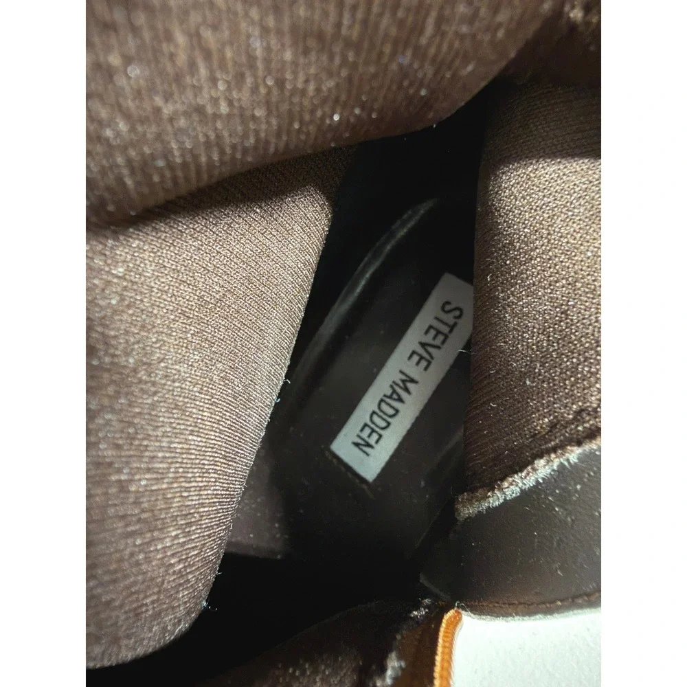Steve Madden Arriesw Genuine Leather Knee High Riding Boots 7 Full Zip‎